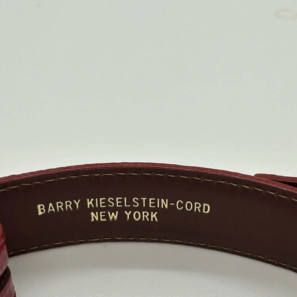 Barry Kieselstein-Cord Vintage Skinny Red Lizard Belt Strap 4 NEW CONDITION - Picture 9 of 10